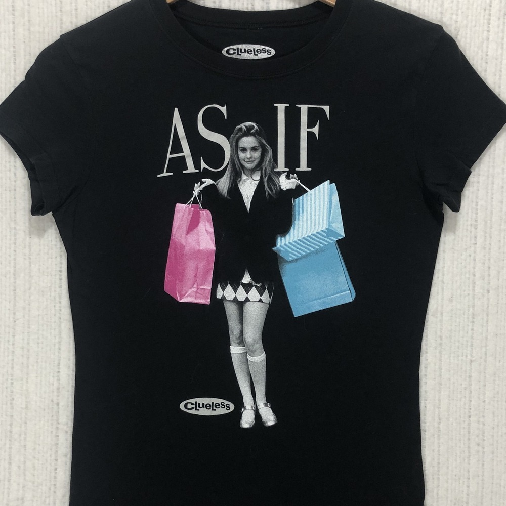 Clueless Movie Graphic T-Shirt Black As If Cher Horowitz Shopping Size M